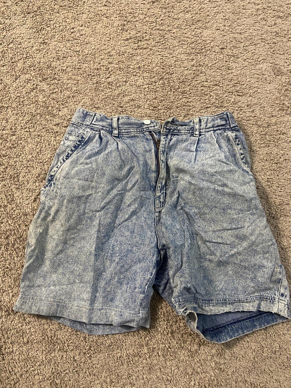 Vintage Canyon River Blues Shorts Mens Large Blue Denim Pleated Acid Wash 90s
